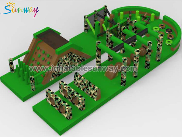 Giant inflatable obstacle run game